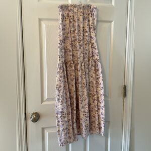 H&M Lin Melange Womens XS Multi-Color Floral Ballerina Length Skirt